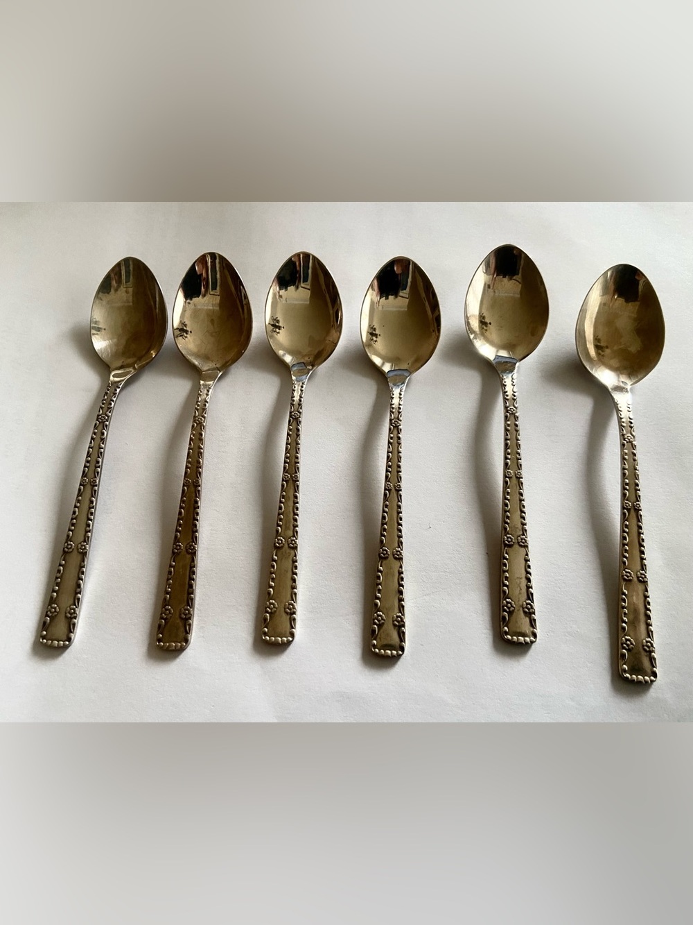 Set of 6 coffee spoons Melichior (silver plate cupronickel) Soviet USSR